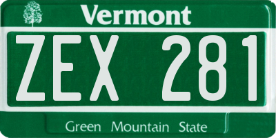 VT license plate ZEX281