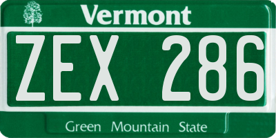 VT license plate ZEX286