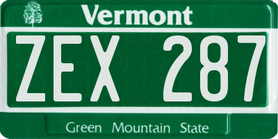 VT license plate ZEX287