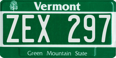 VT license plate ZEX297