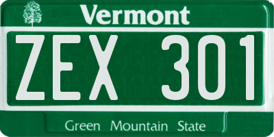 VT license plate ZEX301