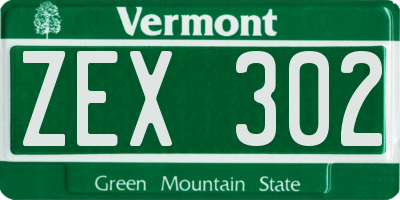 VT license plate ZEX302