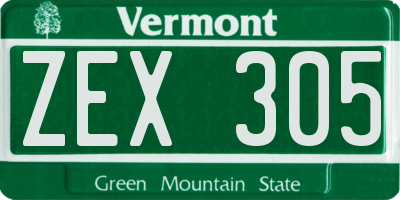 VT license plate ZEX305