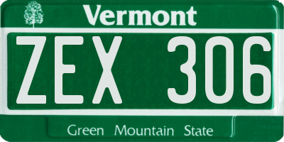VT license plate ZEX306