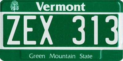 VT license plate ZEX313