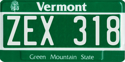 VT license plate ZEX318