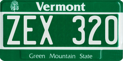VT license plate ZEX320