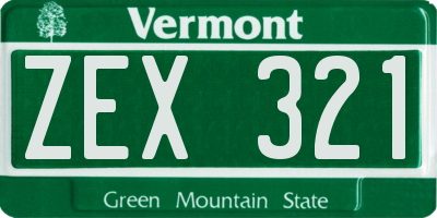 VT license plate ZEX321