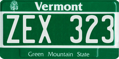 VT license plate ZEX323