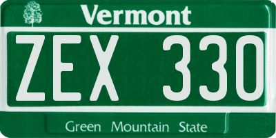 VT license plate ZEX330