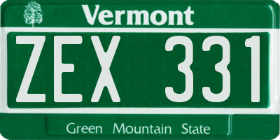 VT license plate ZEX331