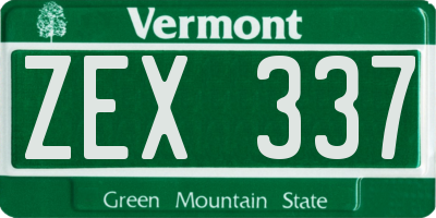 VT license plate ZEX337