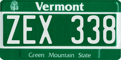 VT license plate ZEX338