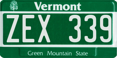 VT license plate ZEX339