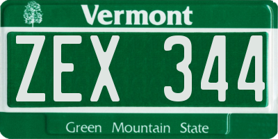 VT license plate ZEX344