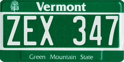 VT license plate ZEX347