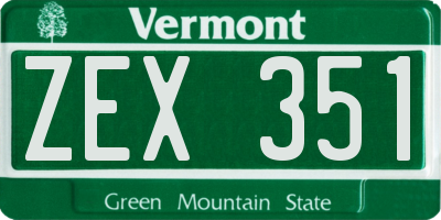 VT license plate ZEX351
