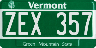VT license plate ZEX357