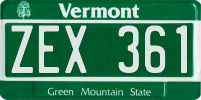 VT license plate ZEX361