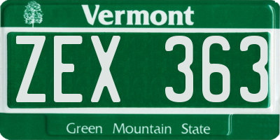 VT license plate ZEX363