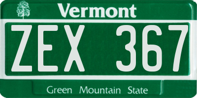 VT license plate ZEX367