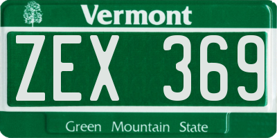 VT license plate ZEX369