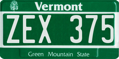 VT license plate ZEX375
