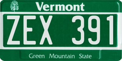 VT license plate ZEX391