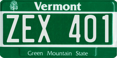 VT license plate ZEX401