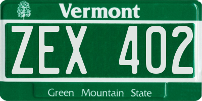 VT license plate ZEX402