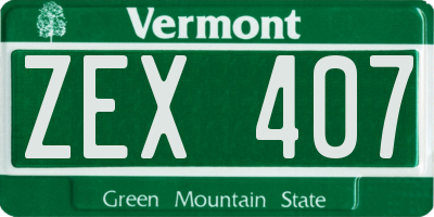VT license plate ZEX407