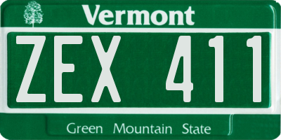 VT license plate ZEX411