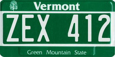 VT license plate ZEX412