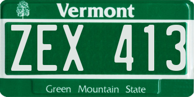 VT license plate ZEX413