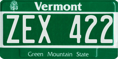 VT license plate ZEX422