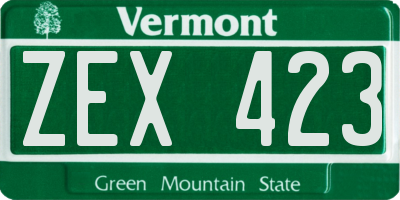VT license plate ZEX423