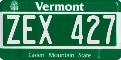 VT license plate ZEX427