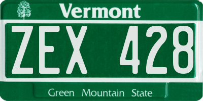 VT license plate ZEX428