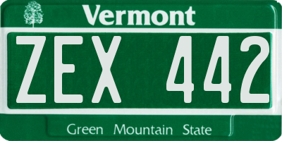 VT license plate ZEX442