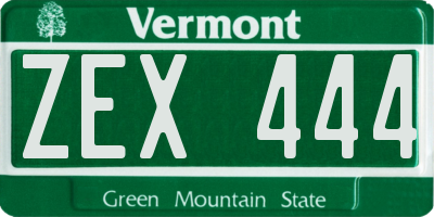VT license plate ZEX444