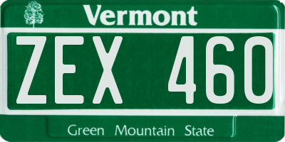 VT license plate ZEX460