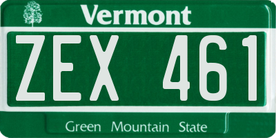 VT license plate ZEX461