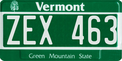 VT license plate ZEX463