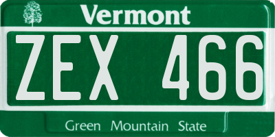 VT license plate ZEX466