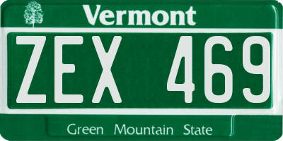VT license plate ZEX469