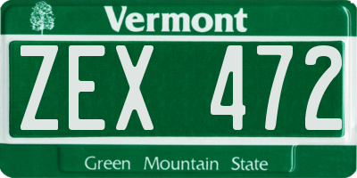 VT license plate ZEX472