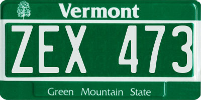 VT license plate ZEX473