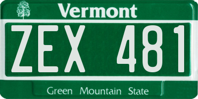 VT license plate ZEX481