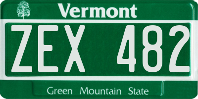 VT license plate ZEX482