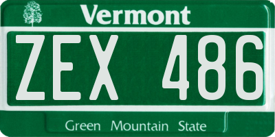 VT license plate ZEX486
